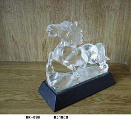 水晶动物,水晶商务礼品,水晶摆件,水晶八骏图工艺品,广州的水晶工艺品公司