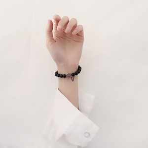 #愿你 平安喜乐 得偿所愿#天然黑发晶本命年转运纯银女生情侣手链